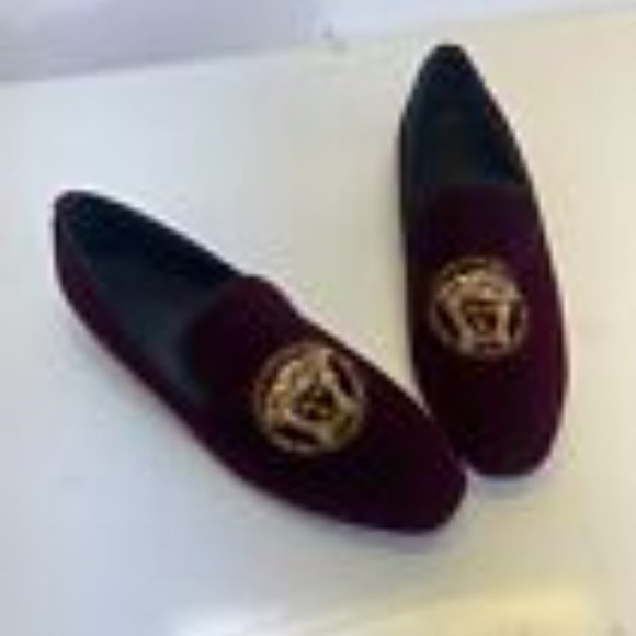 Versace red Gold Medusa Velvet Slipper 46 US 12 main image 5
